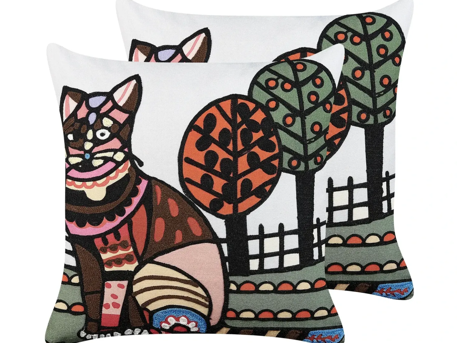 Set di 2 cuscini MEHSANA Cotone 50 x 50 cm Multicolore Trama animale