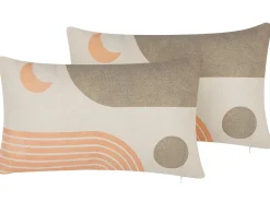Set di 2 cuscini MELAMPODIUM 30 x 50 cm Multicolore Trama astratta