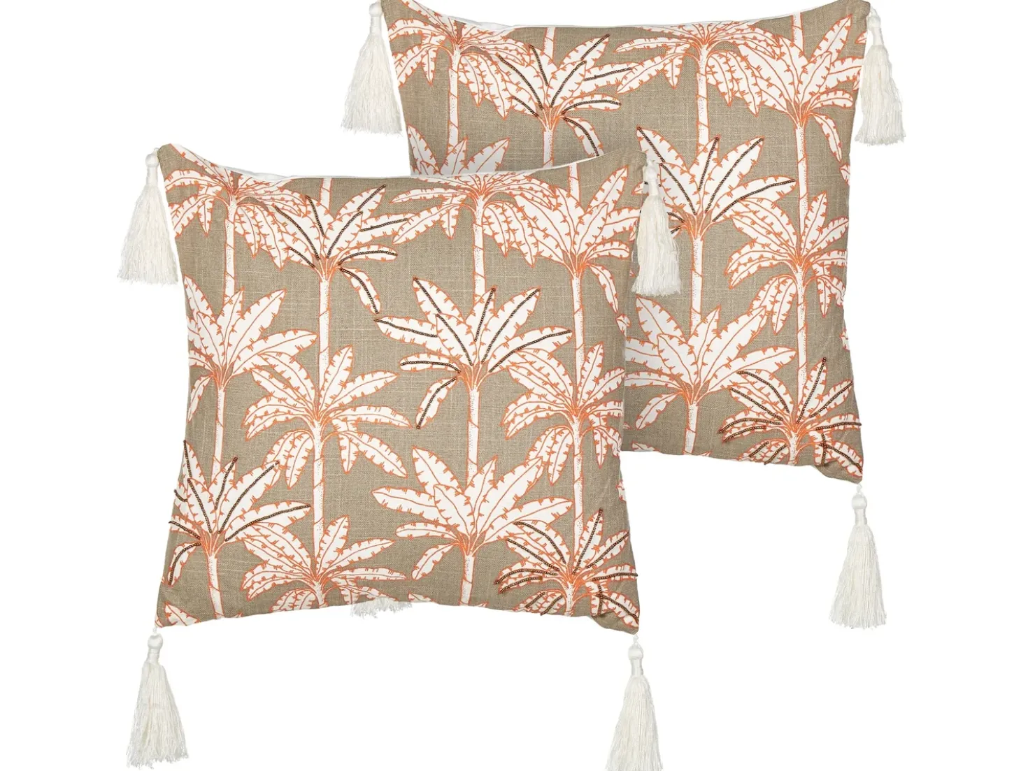 Set di 2 cuscini MELOBESIA Cotone 45 x 45 cm Multicolore Trama di piante
