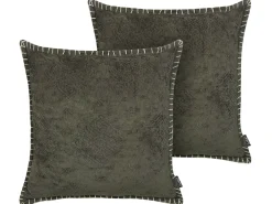 Set di 2 cuscini MELUR 45 x 45 cm Grigio Tinta unita