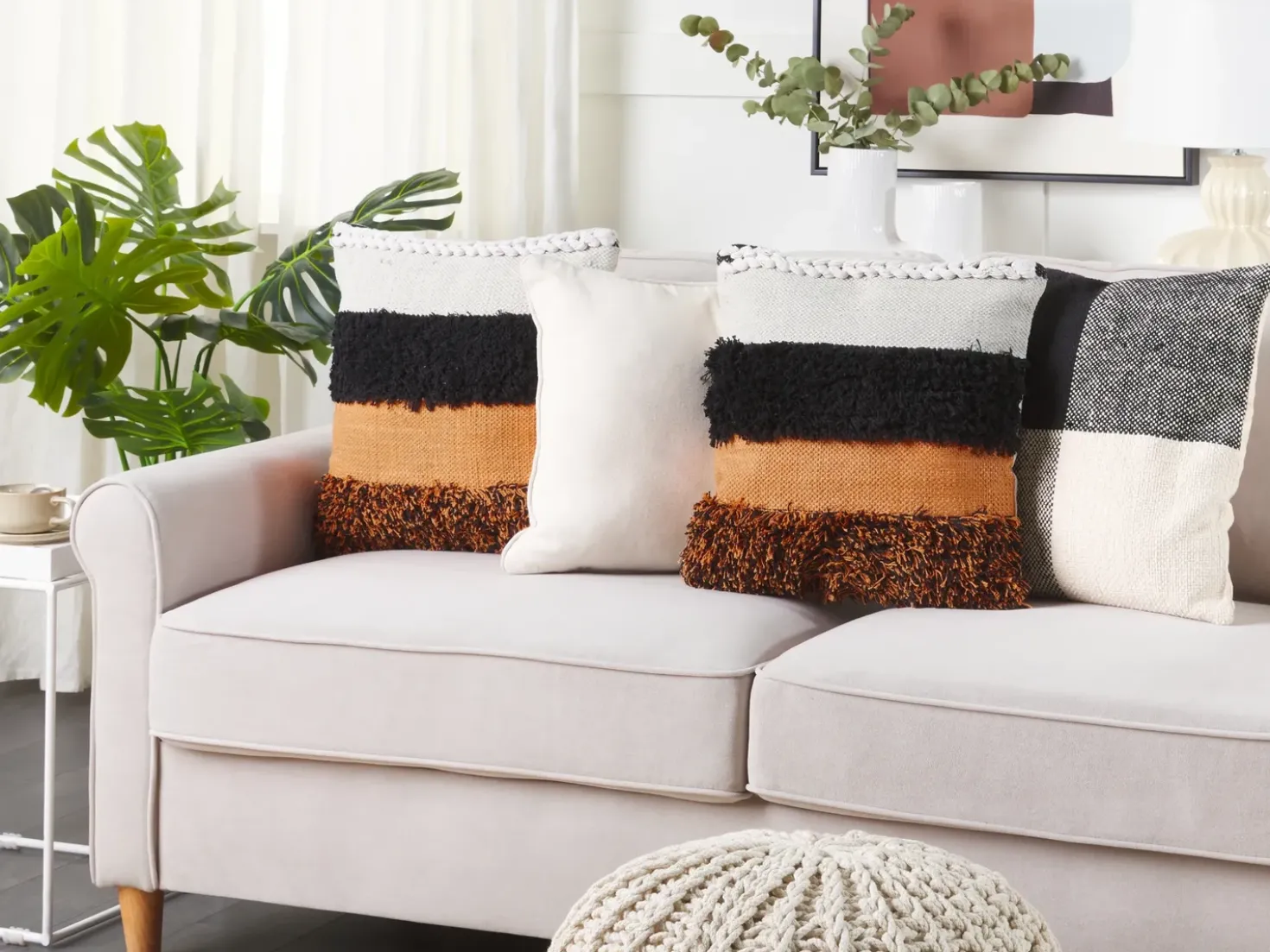 Set di 2 cuscini MIHALGAZI Cotone 45 x 45 cm Multicolore A strisce