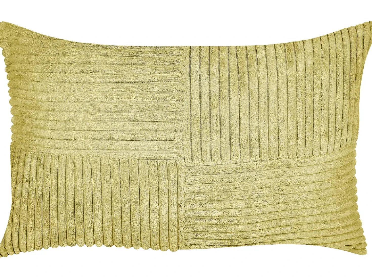 Set di 2 cuscini MILLET Velluto a coste 30 x 50 cm Verde oliva Trama geometrica