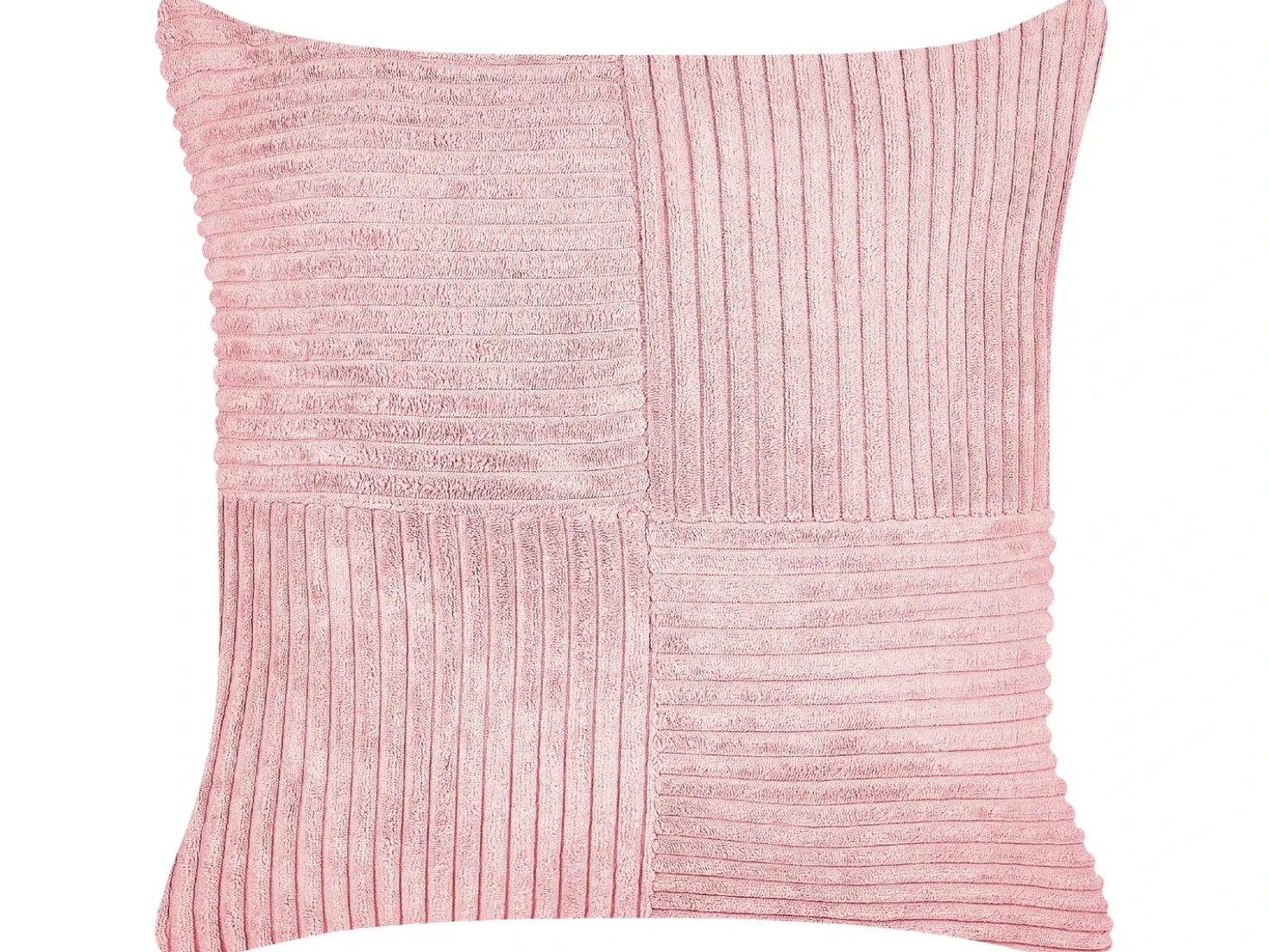 Set di 2 cuscini MILLET Velluto a coste 43 x 43 cm Rosa Trama geometrica