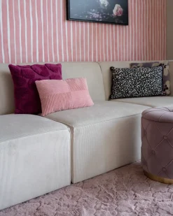 Set di 2 cuscini MILLET Velluto a coste 30 x 50 cm Rosa Trama geometrica