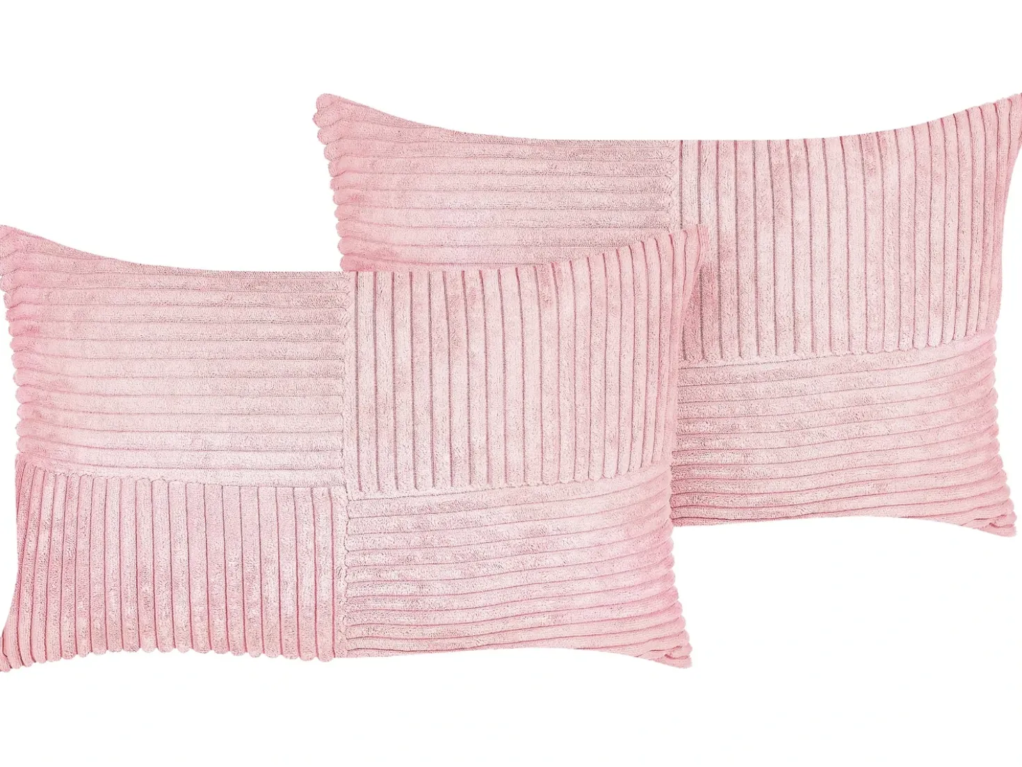 Set di 2 cuscini MILLET Velluto a coste 30 x 50 cm Rosa Trama geometrica