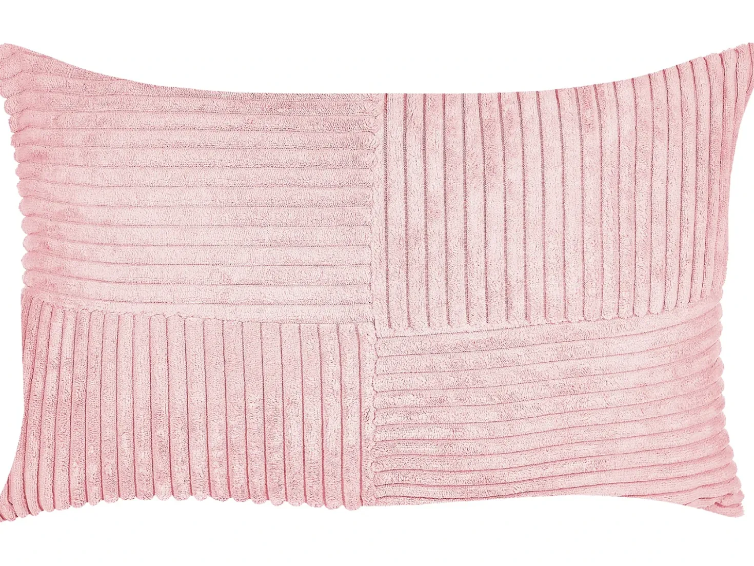 Set di 2 cuscini MILLET Velluto a coste 30 x 50 cm Rosa Trama geometrica
