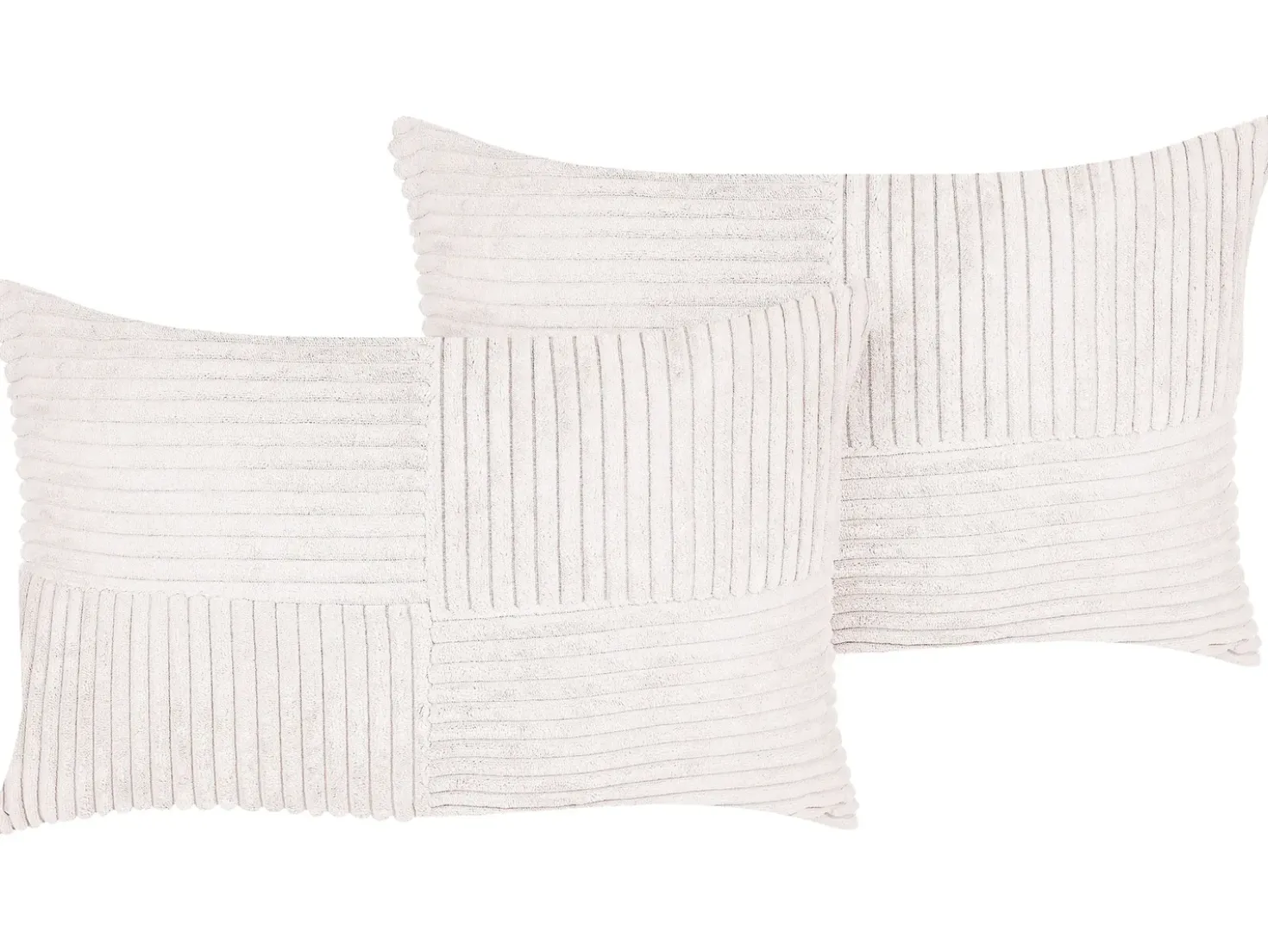 Set di 2 cuscini MILLET Velluto a coste 30 x 50 cm Bianco sporco Trama geometrica