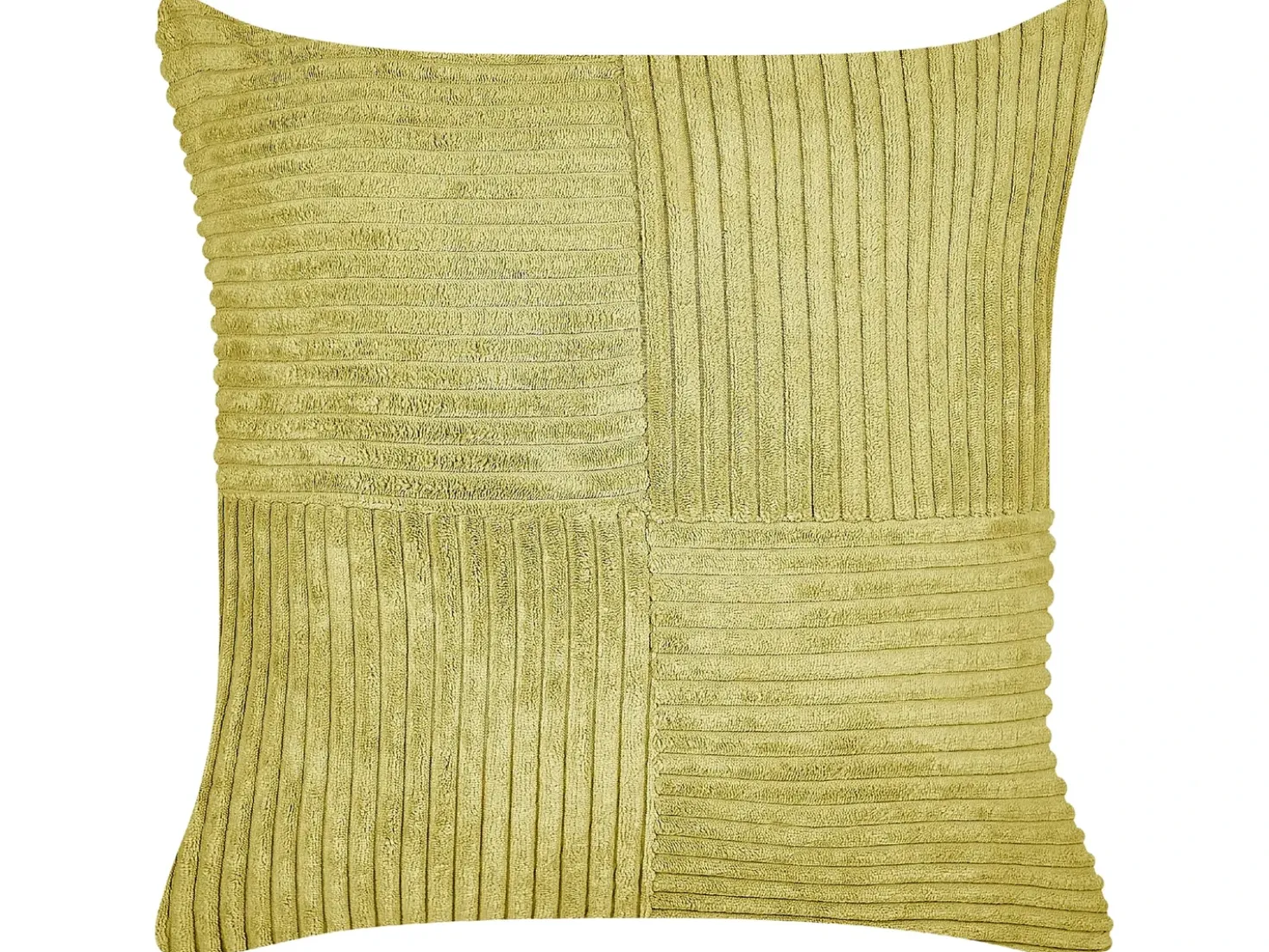 Set di 2 cuscini MILLET Velluto a coste 43 x 43 cm Verde oliva Trama geometrica