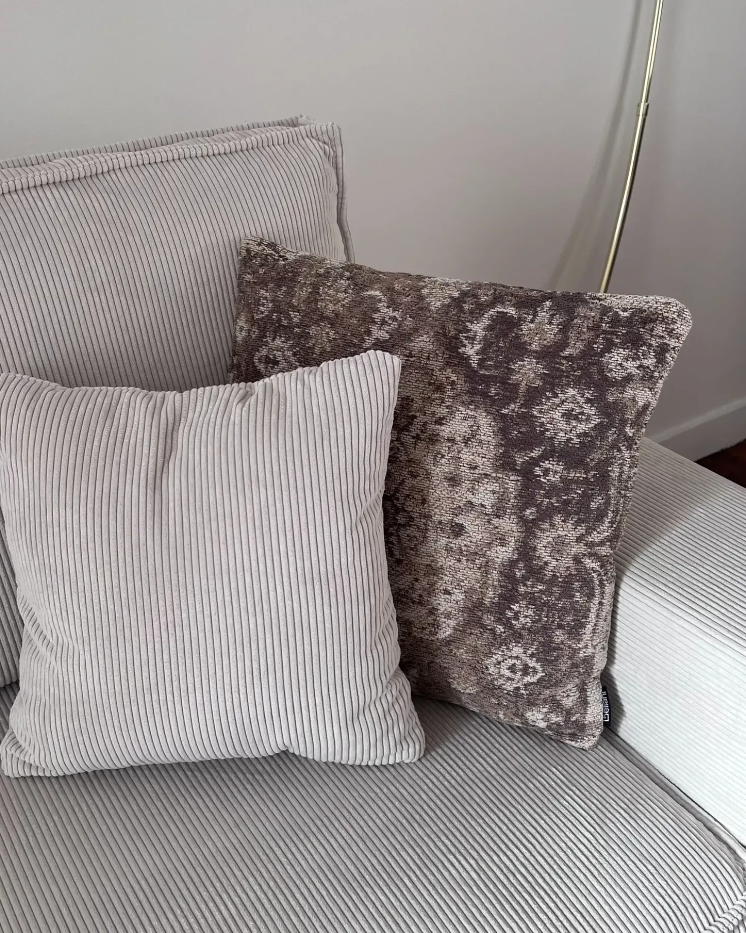 Set di 2 cuscini MIMISAL Cotone 45 x 45 cm Marrone Trama orientale