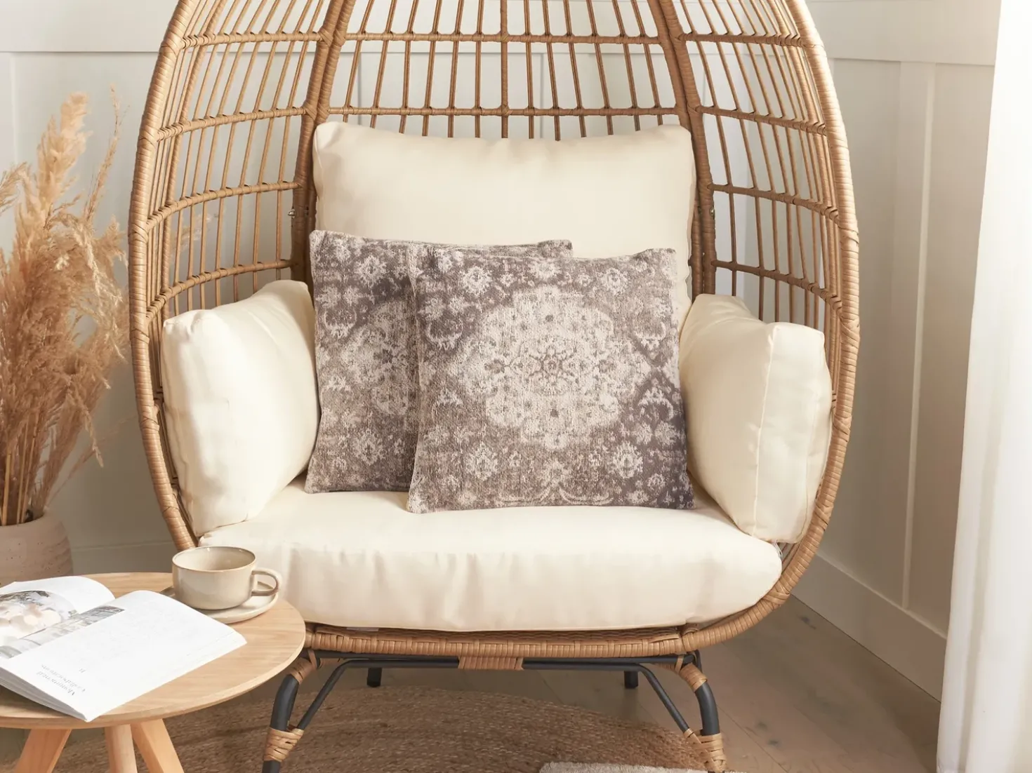 Set di 2 cuscini MIMISAL Cotone 45 x 45 cm Marrone Trama orientale
