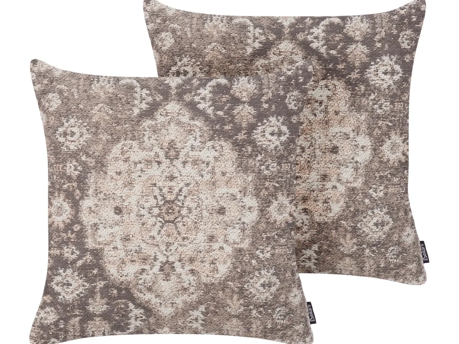 Set di 2 cuscini MIMISAL Cotone 45 x 45 cm Marrone Trama orientale