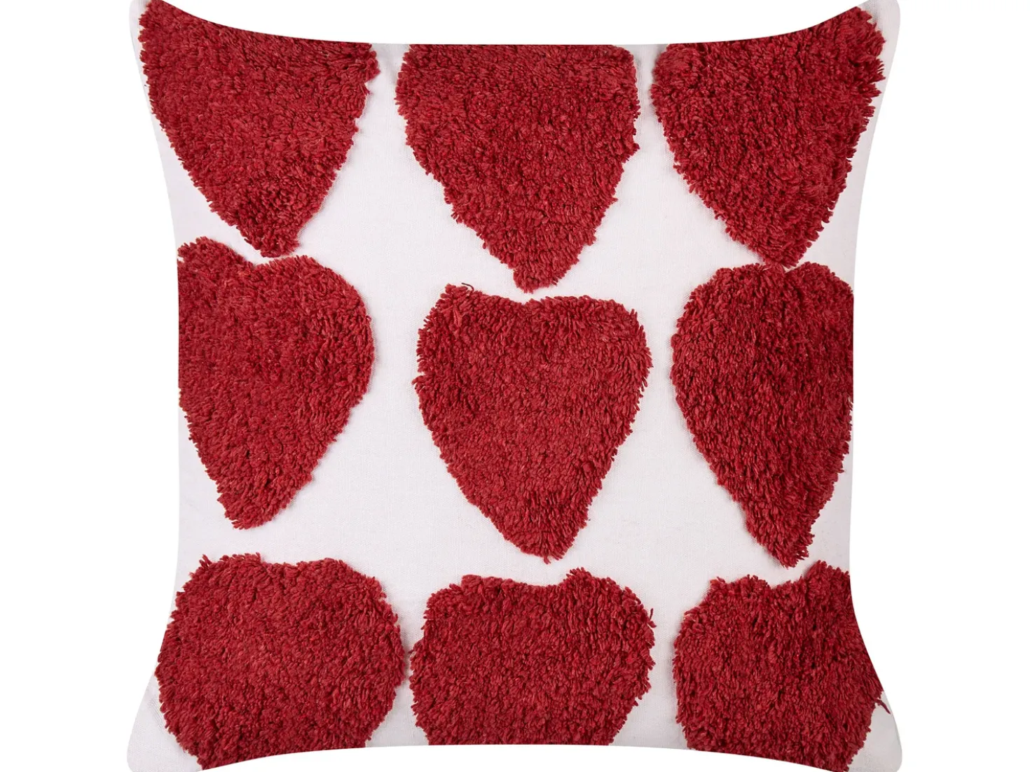 Set di 2 cuscini MINGORA Cotone 45 x 45 cm Rosso Trama a cuore