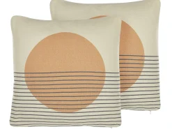 Set di 2 cuscini MOONFLOWER 45 x 45 cm Bianco Trama geometrica