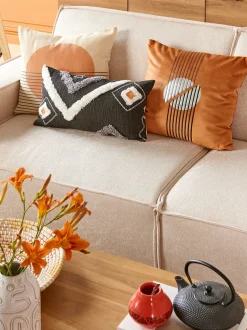 Set di 2 cuscini MOONFLOWER 45 x 45 cm Bianco Trama geometrica