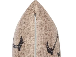 Set di 2 cuscini MORTESTI Velluto 45 x 45 cm Beige chiaro Trama astratta