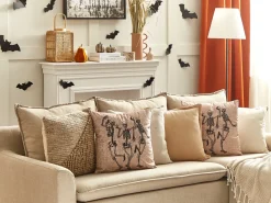 Set di 2 cuscini MORTESTI Velluto 45 x 45 cm Beige chiaro Trama astratta