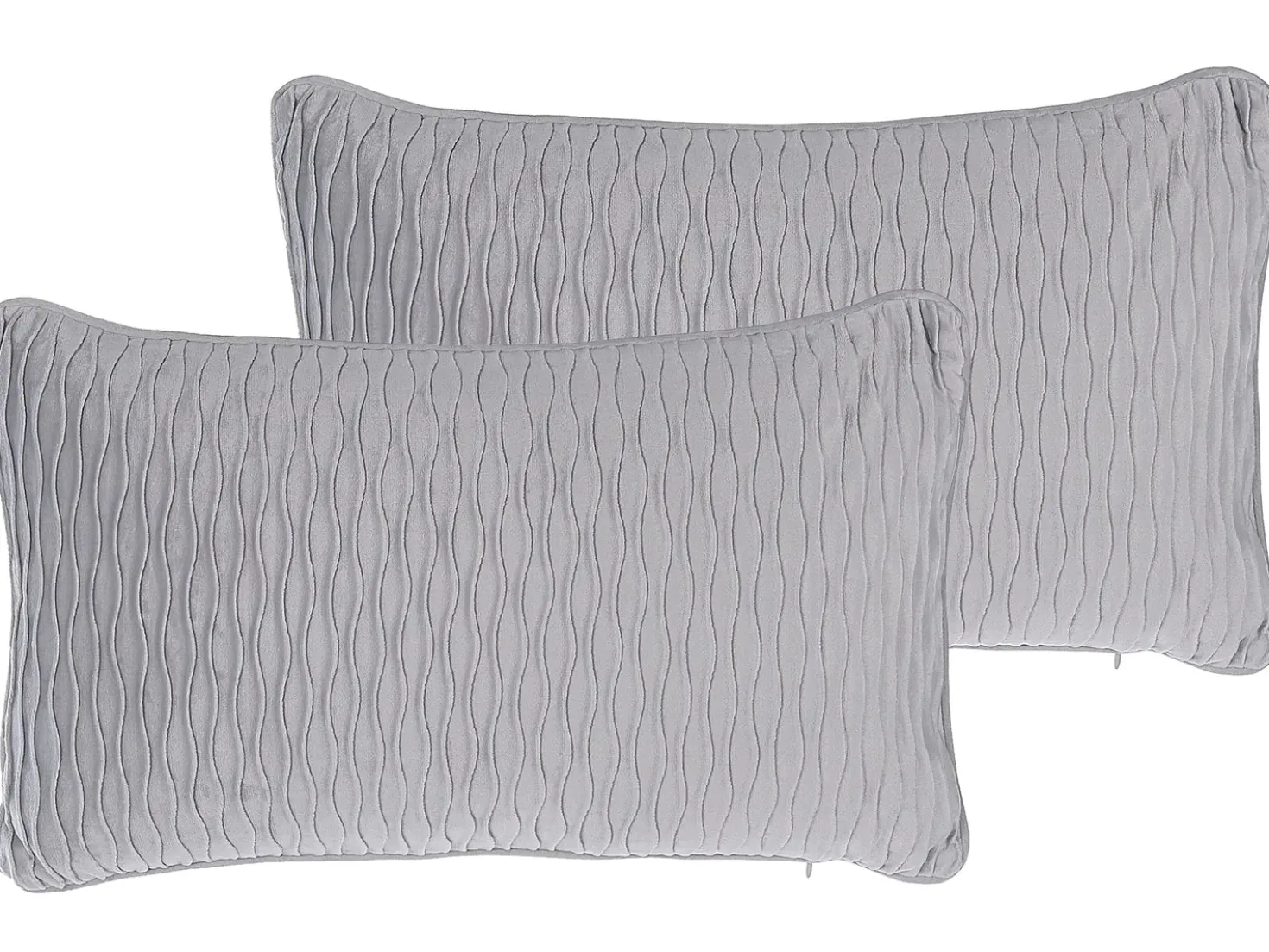 Set di 2 cuscini MOTARI Velluto 30 x 50 cm Grigio Trama geometrica