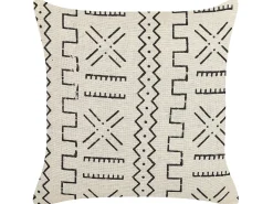 Set di 2 cuscini MYRICA Cotone 45 x 45 cm Bianco Trama geometrica