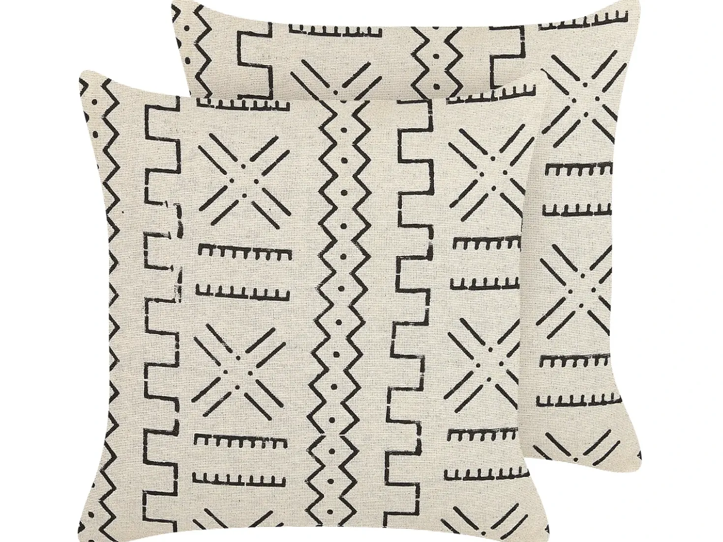 Set di 2 cuscini MYRICA Cotone 45 x 45 cm Bianco Trama geometrica