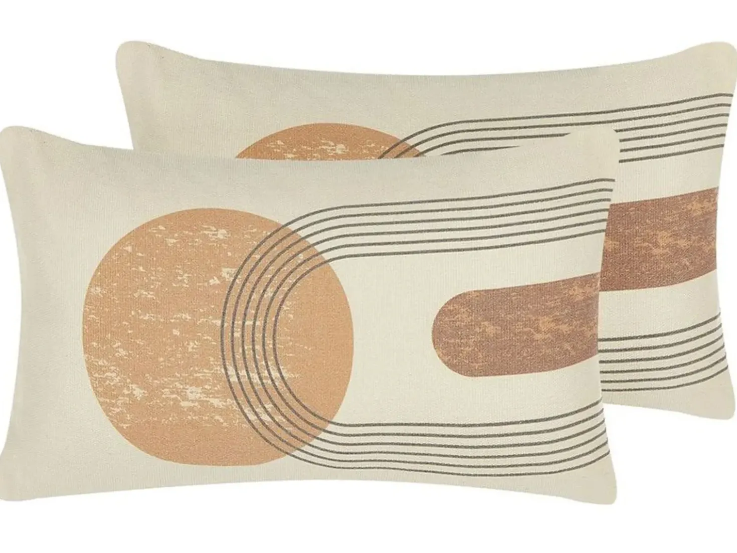 Set di 2 cuscini NASTURTIUM 30 x 50 cm Beige Trama geometrica