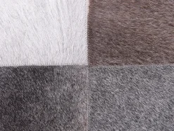 Set di 2 cuscini NELLAD Pelle naturale 45 x 45 cm Grigio Patchwork