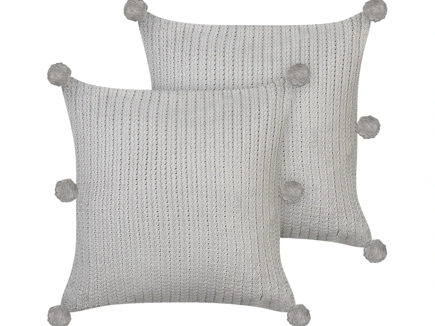Set di 2 cuscini OCOTEA Cotone 45 x 45 cm Grigio Tinta unita