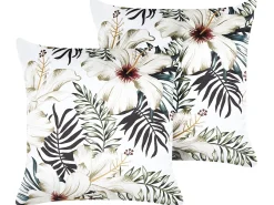 Set di 2 cuscini OKRA Velluto 45 x 45 cm Multicolore Trama di piante