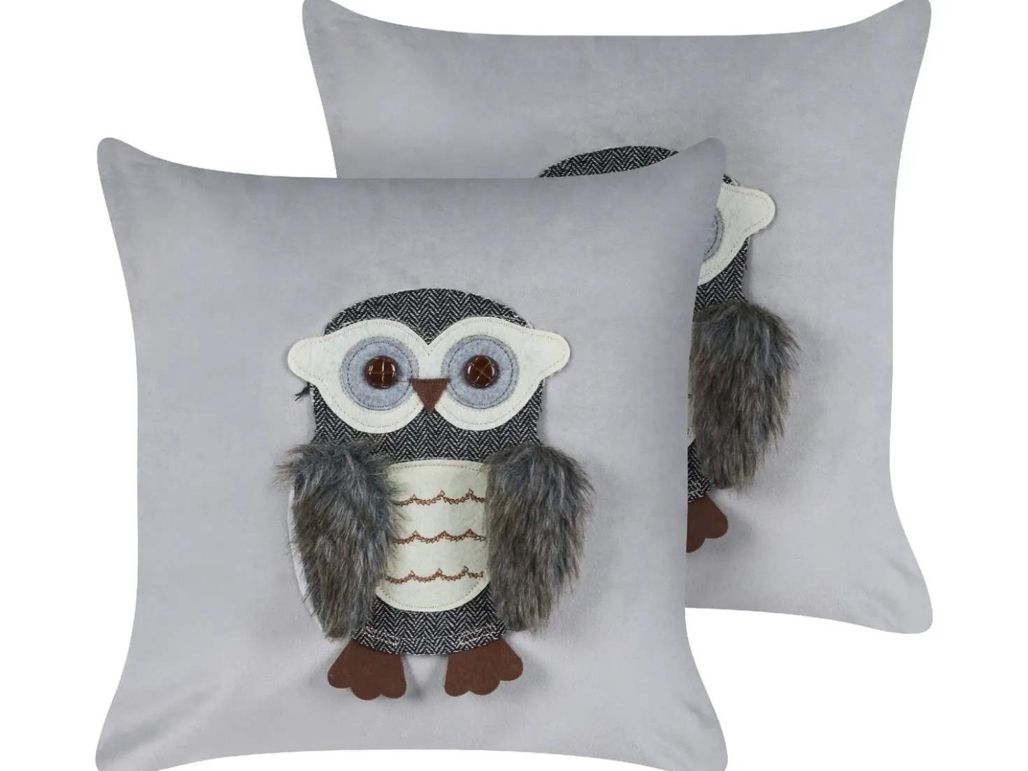 Set di 2 cuscini OPHRYS Velluto 45 x 45 cm Grigio