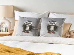 Set di 2 cuscini OPHRYS Velluto 45 x 45 cm Grigio
