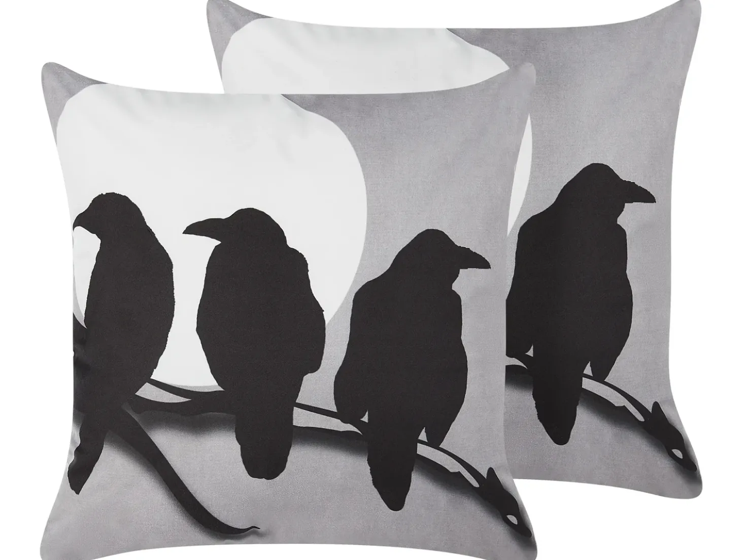 Set di 2 cuscini ORADEA Velluto 45 x 45 cm Grigio Trama animale