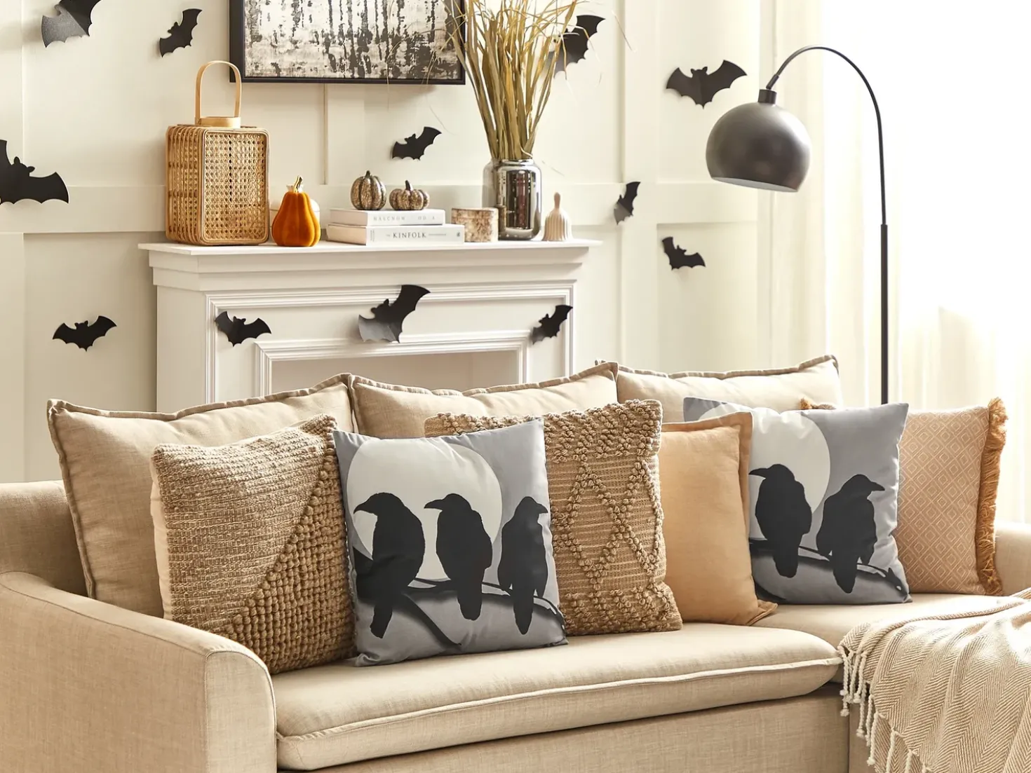 Set di 2 cuscini ORADEA Velluto 45 x 45 cm Grigio Trama animale