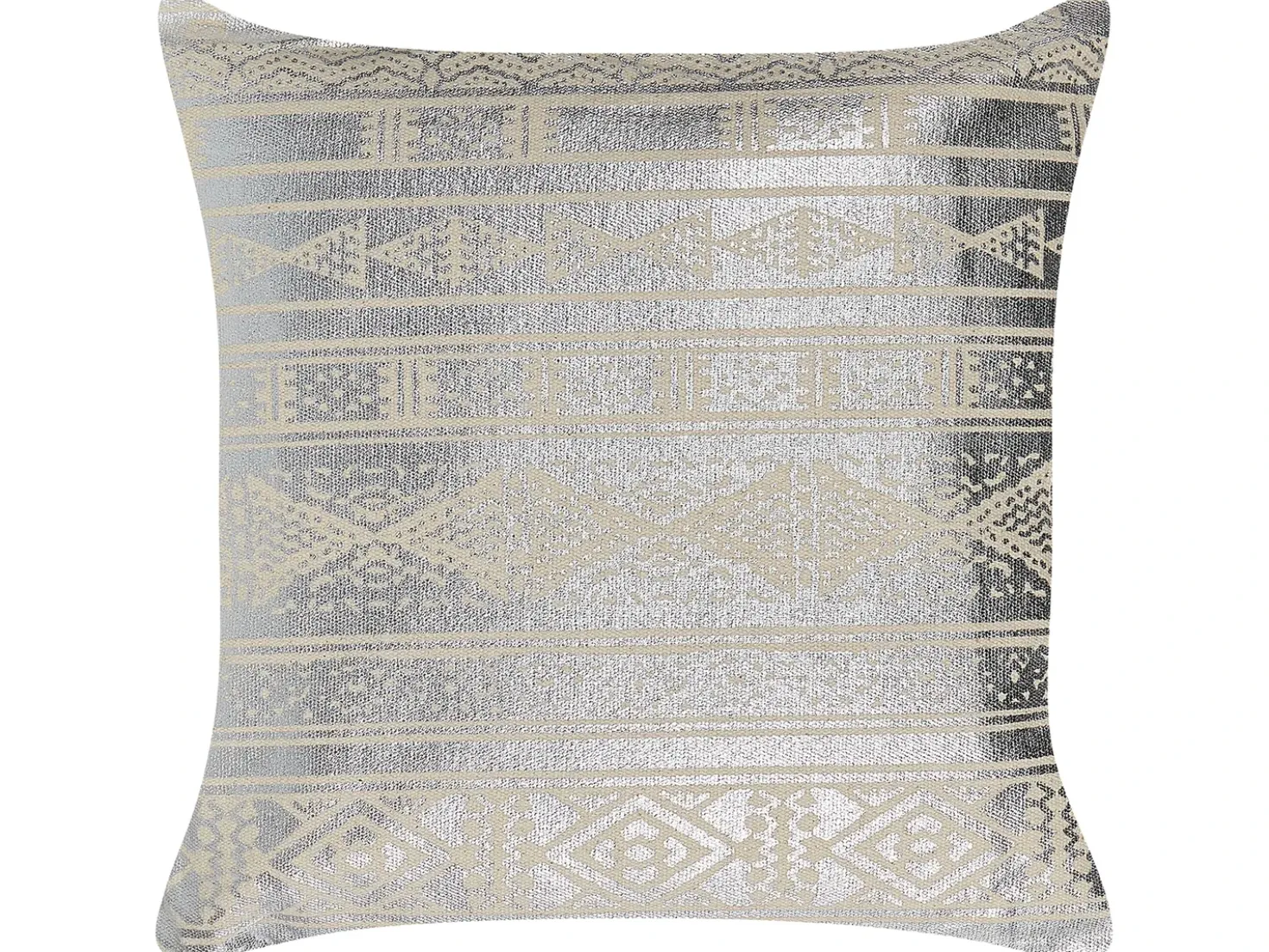 Set di 2 cuscini OUJDA Cotone 50 x 50 cm Argento Trama geometrica