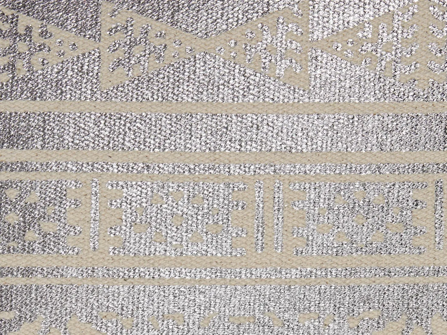 Set di 2 cuscini OUJDA Cotone 50 x 50 cm Argento Trama geometrica