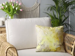 Set di 2 cuscini PACHIRA Cotone 45 x 45 cm Giallo Trama astratta