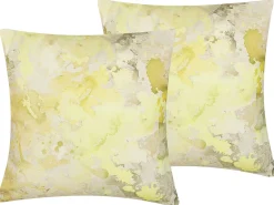 Set di 2 cuscini PACHIRA Cotone 45 x 45 cm Giallo Trama astratta