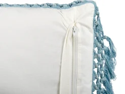 Set di 2 cuscini PALLIDA Cotone 45 x 45 cm Blu Trama floreale