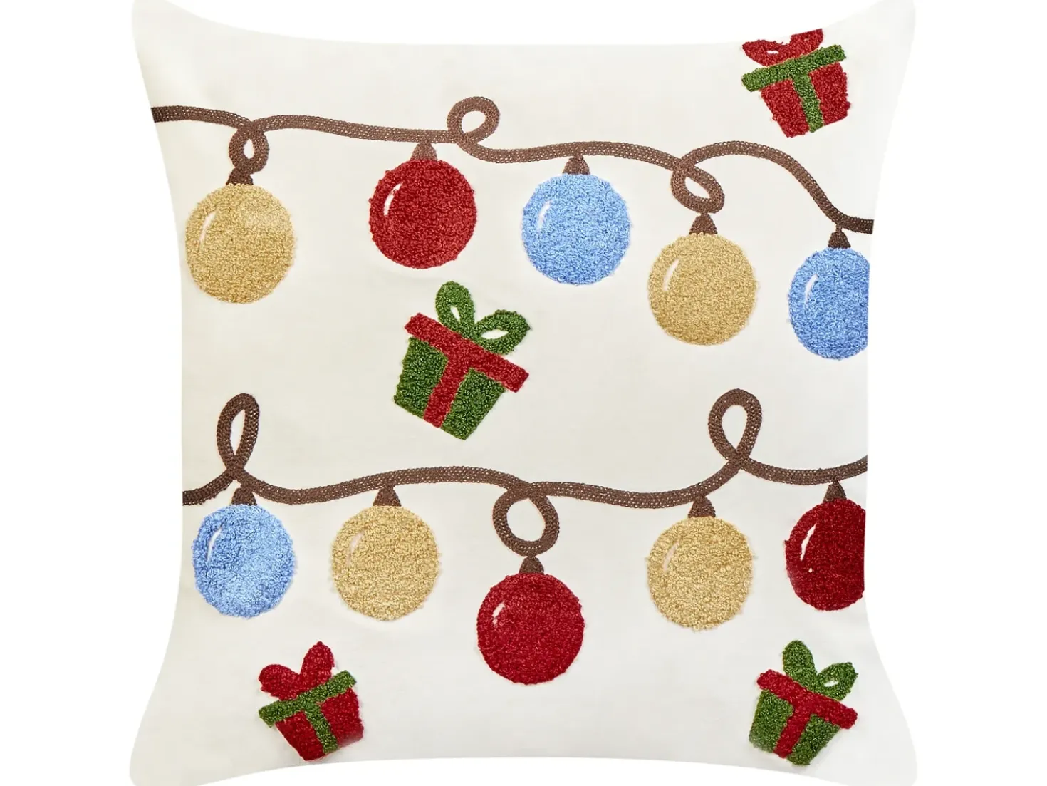 Set di 2 cuscini PALMIER Velluto 45 x 45 cm Bianco sporco Modello natalizio