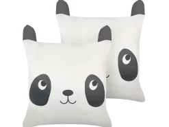 Set di 2 cuscini PANDAPAW Cotone 45 x 45 cm Bianco