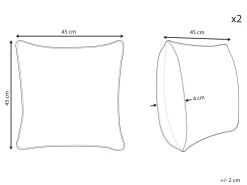 Set di 2 cuscini PANDAPAW Cotone 45 x 45 cm Bianco