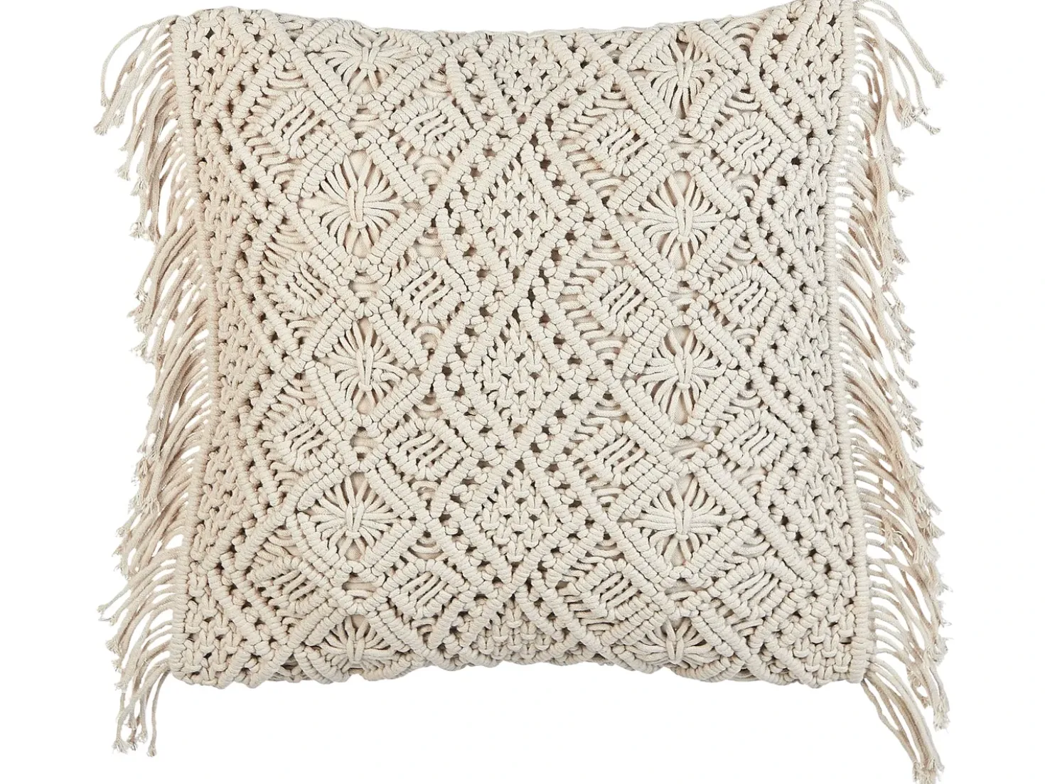 Set di 2 cuscini PATTAN Cotone 45 x 45 cm Beige Trama geometrica