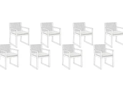 Set di 8 cuscini per sedie SASSARI PREMIUM 46 x 46 cm Bianco sporco