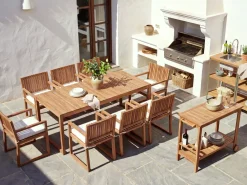 Set di 8 cuscini per sedie SASSARI PREMIUM 46 x 46 cm Bianco sporco