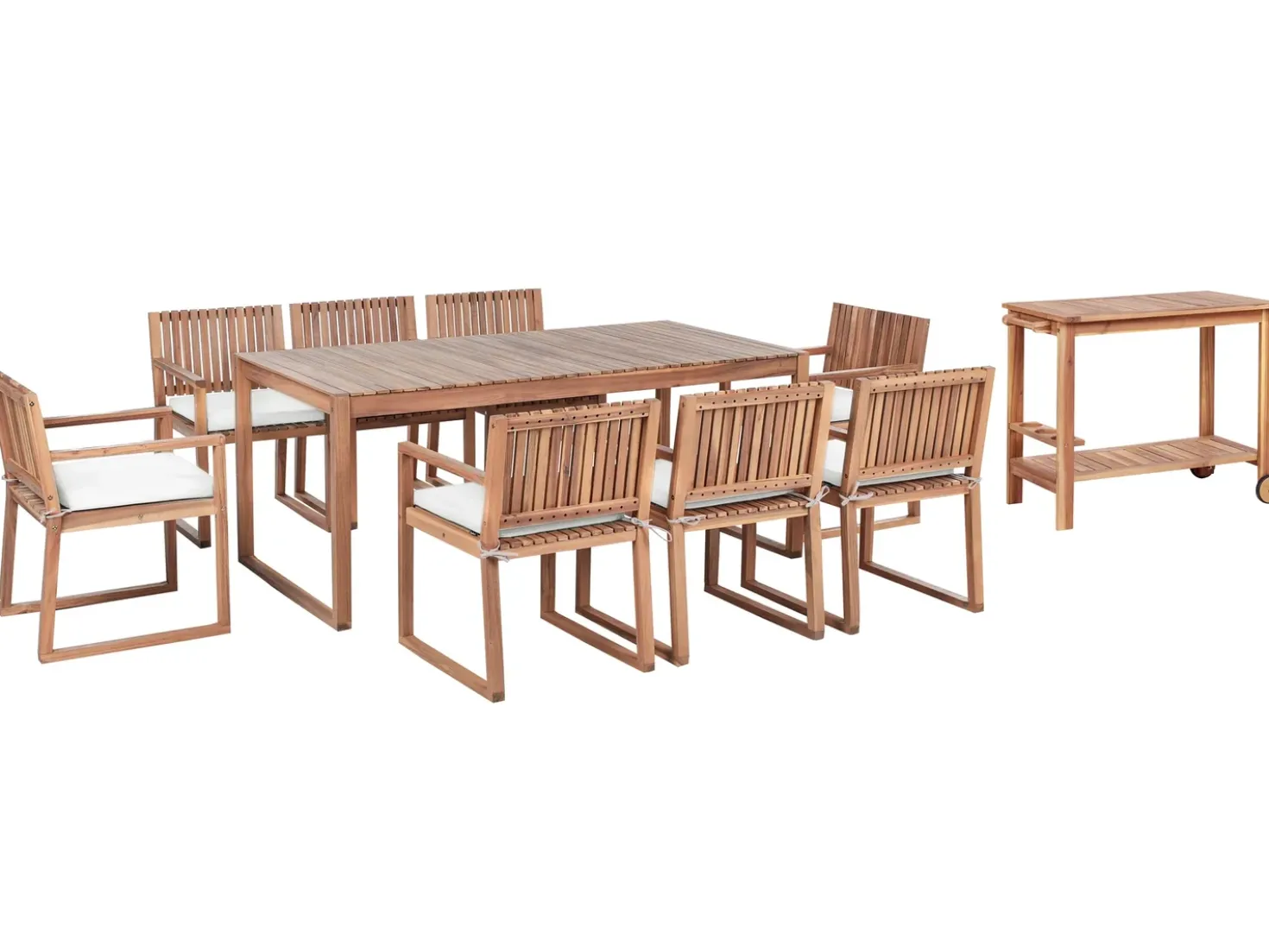 Set di 8 cuscini per sedie SASSARI PREMIUM 46 x 46 cm Bianco sporco