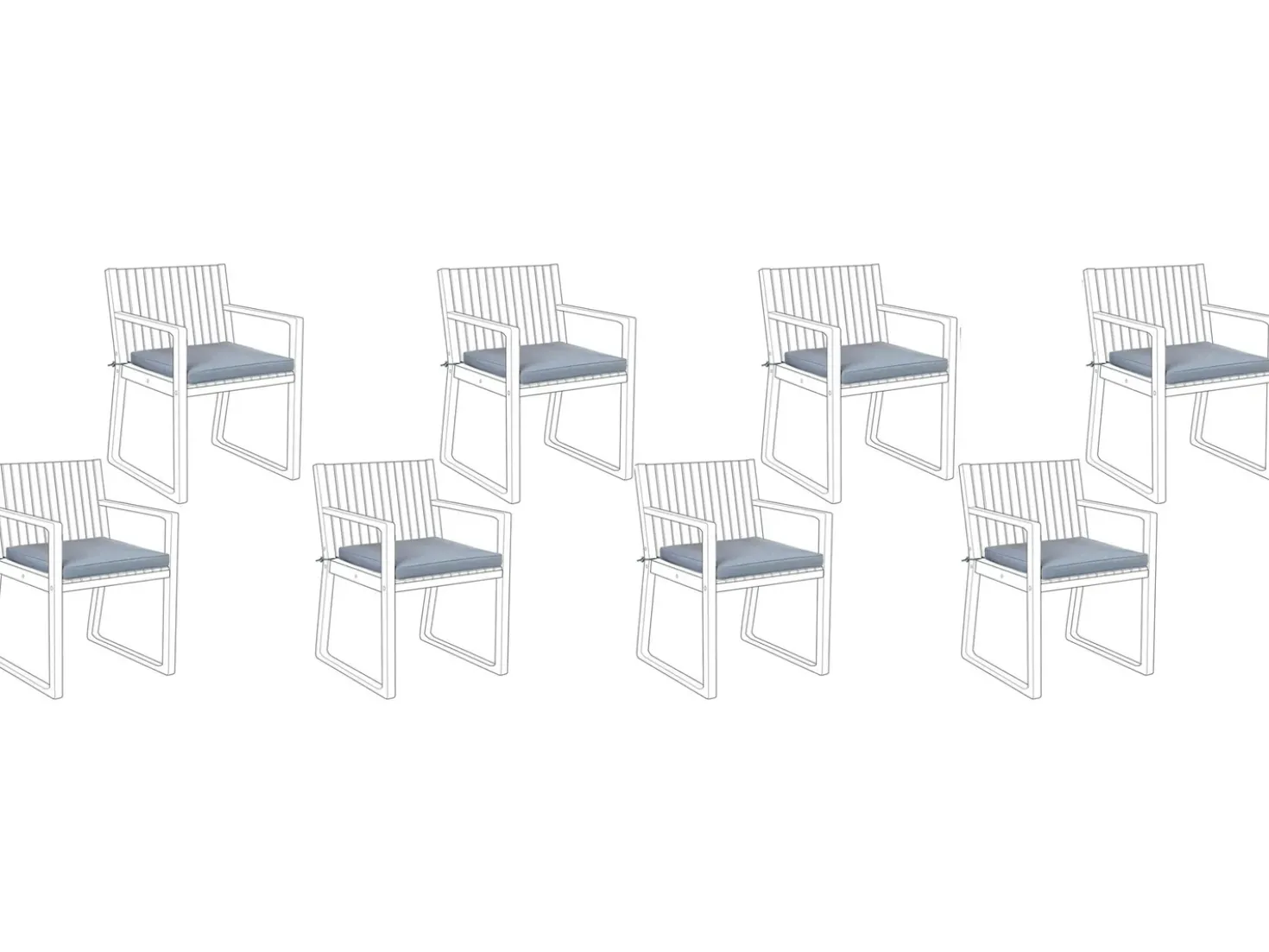 Set di 8 cuscini per sedie SASSARI 46 x 46 cm Blu
