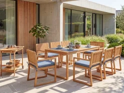 Set di 8 cuscini per sedie SASSARI 46 x 46 cm Blu