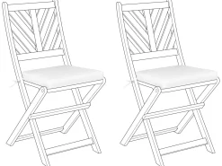 Set di 2 cuscini per sedie TERNI 37 x 34 cm Bianco sporco