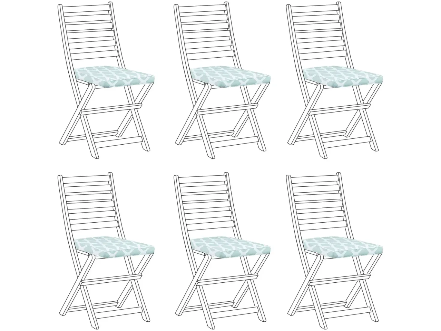 Set di 6 cuscini per sedie TOLVE 39 x 31 cm Verde menta