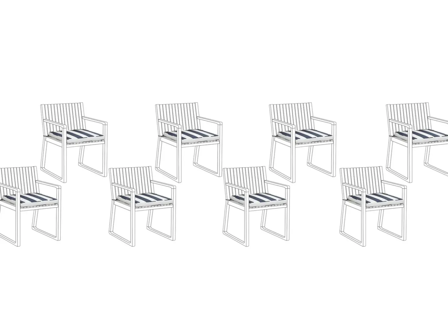 Set di 8 cuscini per sedie SASSARI 46 x 46 cm Blu marino