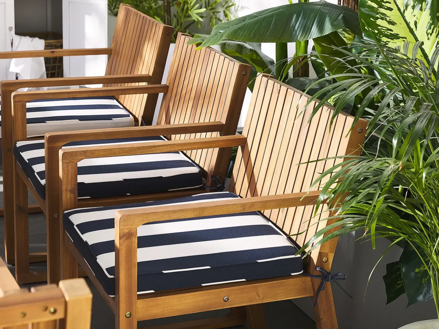 Set di 8 cuscini per sedie SASSARI 46 x 46 cm Blu marino