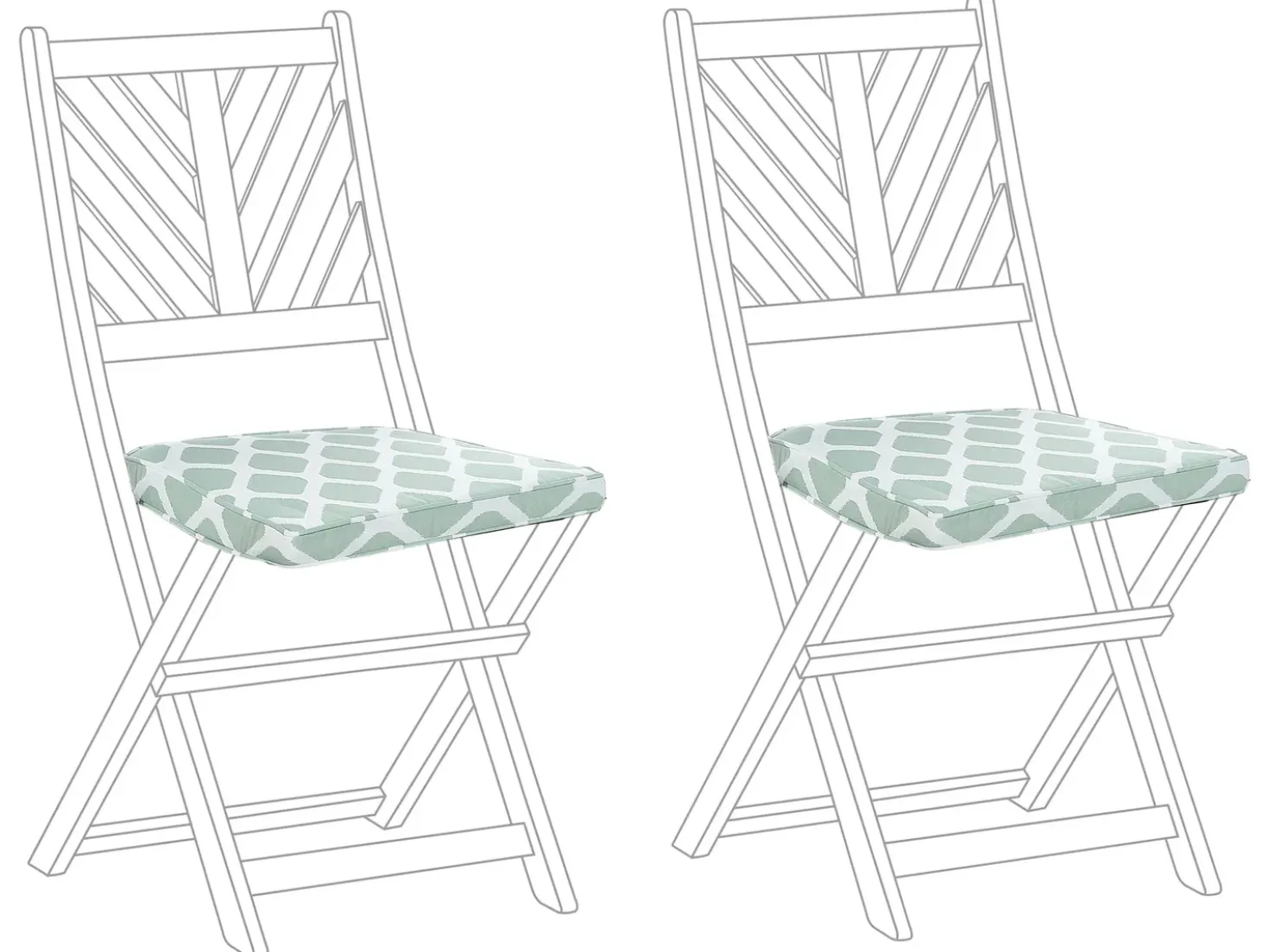 Set di 2 cuscini per sedie TERNI 37 x 34 cm Verde menta